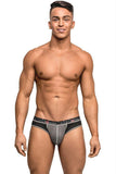 Black and Grey Reversible Thong in L-XL