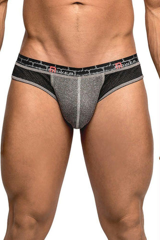 Black and Grey Reversible Thong in L-XL