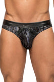 Black Dazzle Insert Thong in L-XL