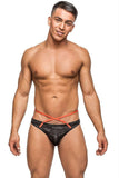 Black Camo Sport Net Strap Thong in S-M