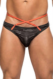 Black Camo Sport Net Strap Thong in L-XL