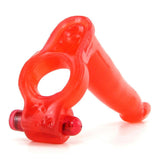 Double Penetrator Cock Ring in Red