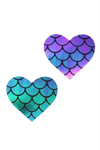 Mischievous Mermaid I Heart U Iridescent Pasties