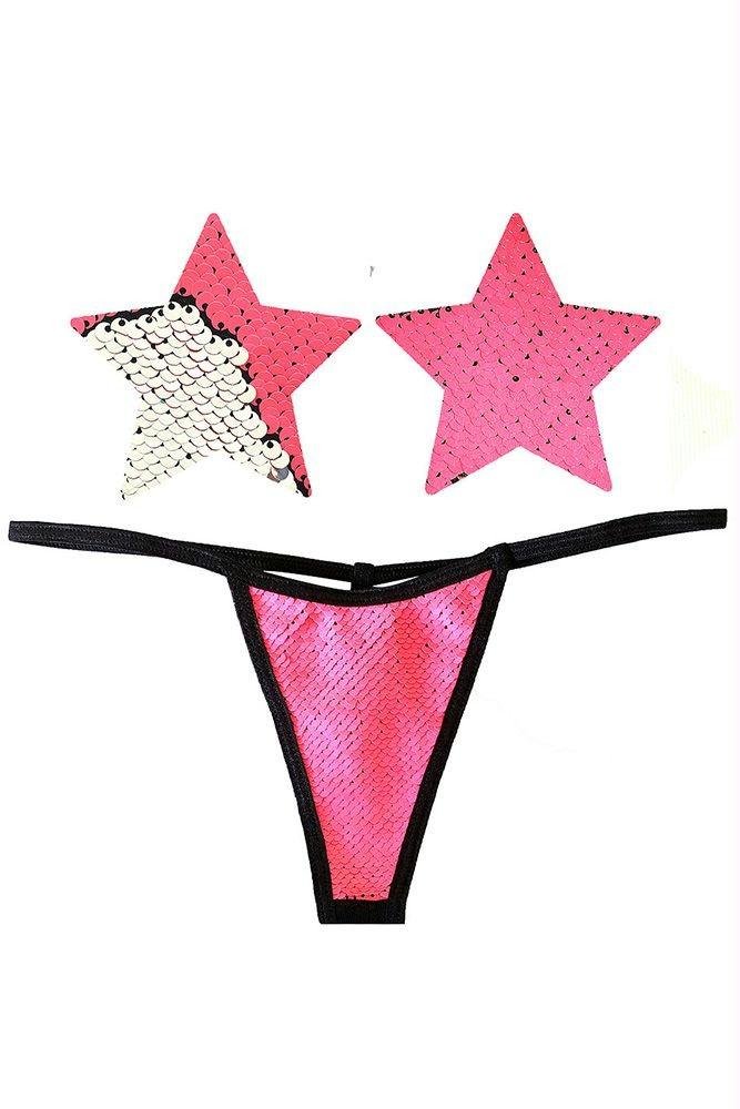Bitchin' Barbie Black Light G-String & Pasties