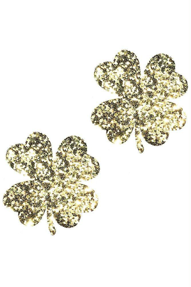 Super Sparkle Gold Clover Pasties
