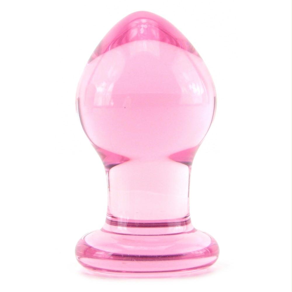 Crystal Premium Glass Small Butt Plug in Pink