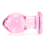 Crystal Premium Glass Small Butt Plug in Pink