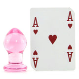 Crystal Premium Glass Small Butt Plug in Pink