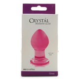 Crystal Premium Glass Small Butt Plug in Pink