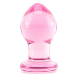 Crystal Premium Glass Small Butt Plug in Pink