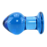 Crystal Premium Glass Small Butt Plug in Blue