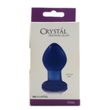 Crystal Premium Glass Small Butt Plug in Blue