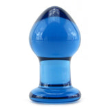 Crystal Premium Glass Small Butt Plug in Blue