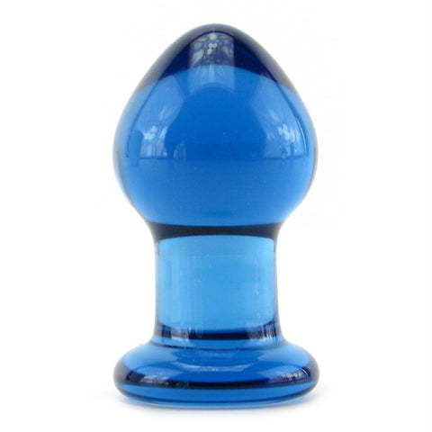 Crystal Premium Glass Small Butt Plug in Blue