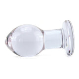 Crystal Premium Glass Medium Butt Plug in Purple