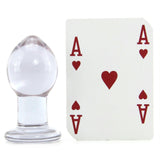 Crystal Premium Glass Medium Butt Plug in Purple