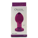Crystal Premium Glass Medium Butt Plug in Purple