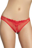 Red Crotchless Pearl Thong in OS
