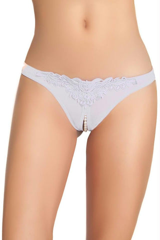 Venice Pearl Crotchless Thong in OS