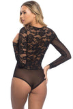 Renata Plunging Lace Teddy in S