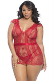 Charlette Cap Sleeve Babydoll & G-String in 4X