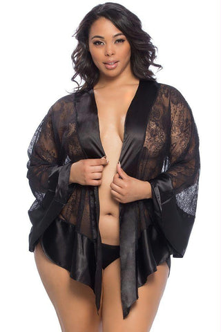 Coco All Over Lace Statement Robe in OSXL