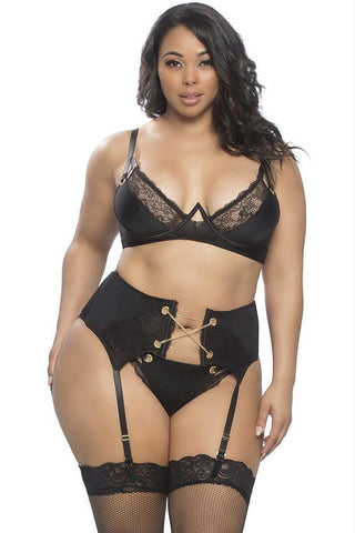 Clarisse Golden Chain Bra, Cincher & Panty in 1X