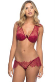 Colette Rhubarb Bra & Skirted Lace Thong in M
