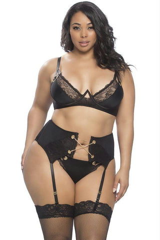 Clarisse Golden Chain Bra, Cincher & Panty in 4X