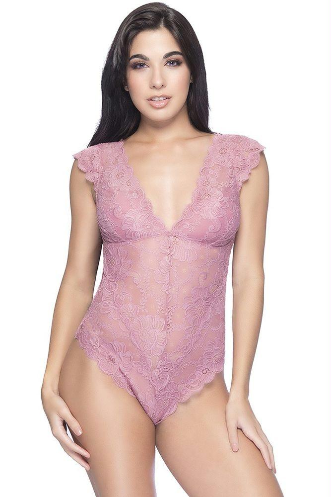 Suzette Mesa Rose Lace Teddy in M