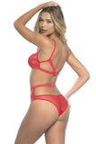Alyssa Strappy Red Elastic Bra & Panty in OS