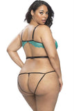 Clara Gathered Teal Mesh Teddy in OSXL