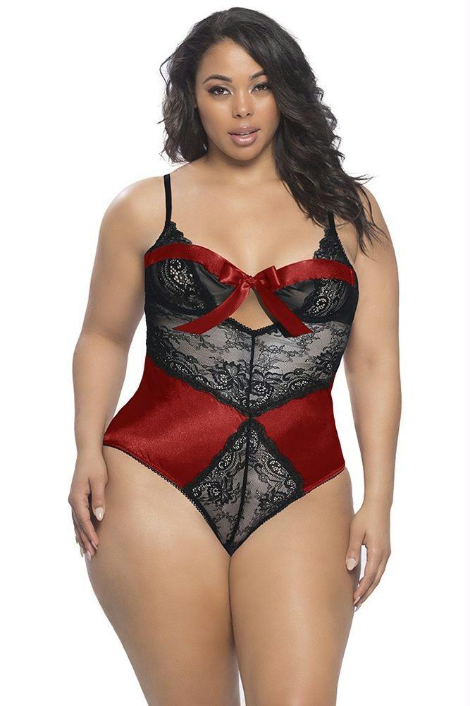Lauren Red Wrapped Teddy in 3X-4X