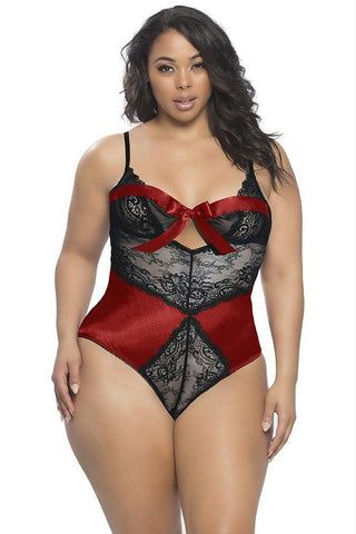 Lauren Red Wrapped Teddy in 3X-4X