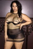 Vera Golden Lace Babydoll & G-String in 1X-2X