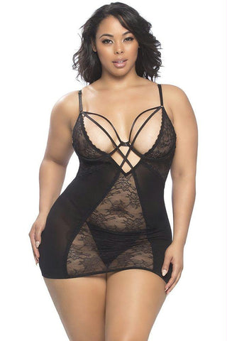 Jeanette Smokey Night Babydoll in 3X-4X