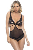 Lillian Black Mesh Peek-a-Boo Teddy in OS