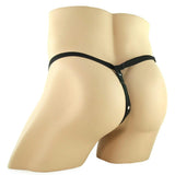 Extreme 9" Vibrating Hollow Silicone Strap-On in Black