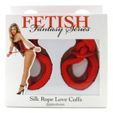 Fetish Fantasy Silk Rope Love Cuffs in Red