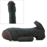 Vibrating Real Feel Fanta Flesh 2 Inch Extension in Black