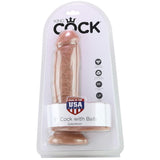 King Cock 8" Cock with Balls in Tan