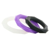 Silicone Designer Stamina Cock Ring 3 pack in Multi