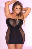 Black Seamless Seduction Mini Dress in OSXL