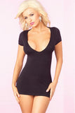 Party In The Back Black Mini Dress in S-M