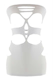 Nocturnal White Seamless Mini Dress in OS