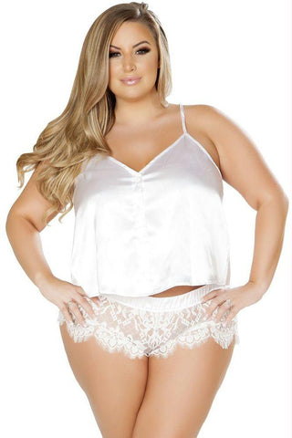 Counting Sleep White PJ Set in 1X-2X