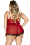Mulberry Chiffon Romper in OSXL