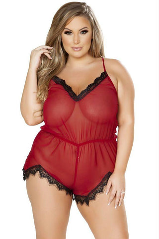 Mulberry Chiffon Romper in OSXL