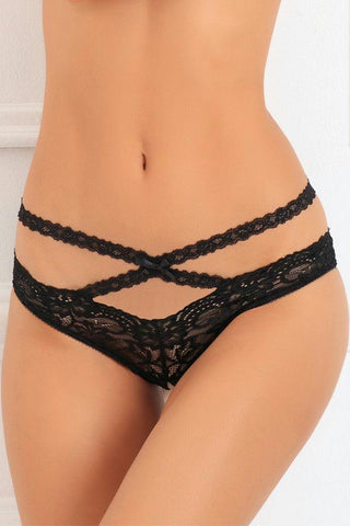 Oh My Lace Crotchless Panty in S-M