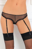 Wild Crotchless Garter Panty in S-M
